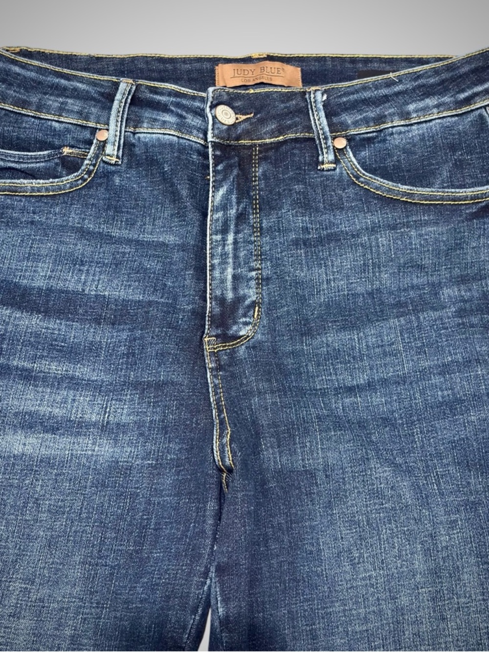 JUDY BLUE Los Angeles Flare Fit High Rise Dark Wash Stretch Jeans 14W Plus Retro - Picture 7 of 16